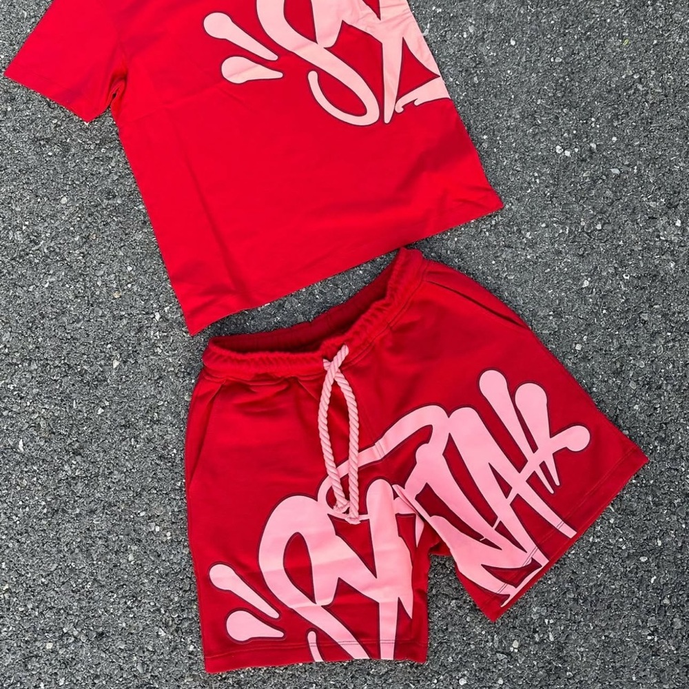 Syna CENTRAL CEE Red Graphic T-Shirt and Shorts Set
